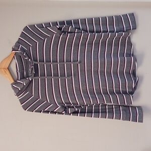 Eddie Bauer Cotton Striped Pullover Hoodie Top Size L